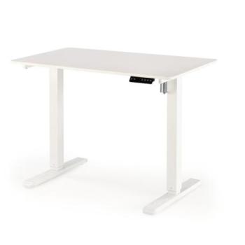 Íróasztal, elektronikusan állítható magassággal, fa - fém, fehér - DESSINATEUR kép