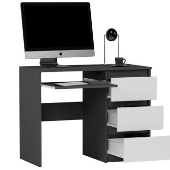 Íróasztal, irodai íróasztal fiókokkal MODERN N-3 - különböző színváltozatokban antracit mix fehér kép
