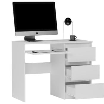 Íróasztal, irodai íróasztal fiókokkal MODERN N-3 - különböző színváltozatokban fehér kép