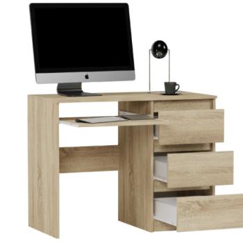 Íróasztal, irodai íróasztal fiókokkal MODERN N-3 - különböző színváltozatokban sonoma kép