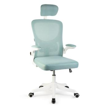 Irodai forgószék – karfával – fehér/kék – 58 x 48 / 50 x 50 cm kép
