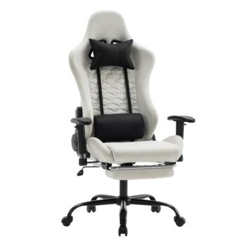 Irodai/gamer szék, fehér/fekete, PAPIBAS kép