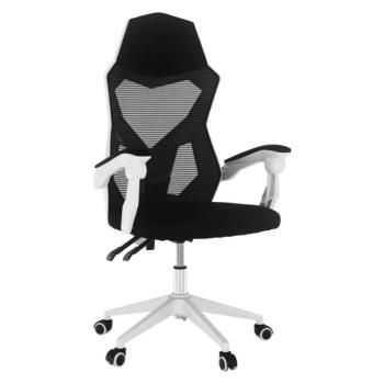 Irodai/gamer szék, fekete/fehér, YOKO kép