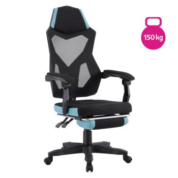 Irodai/gamer szék, fekete/neomint,  teherbírás 150 kg, JORIK NEW kép