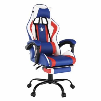 Irodai/gamer szék, kék/piros/fehér, CAPTAIN NEW kép