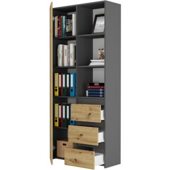 Irodai polc fiókokkal MODERN B-80-S3 - különböző színváltozatokban artisan mix antracit kép