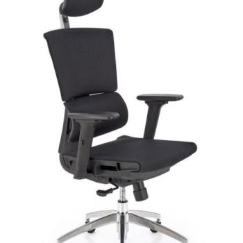 Irodai szék, állítható, fejtámlával, szövet - fém - műanyag, fekete - KIOTO kép