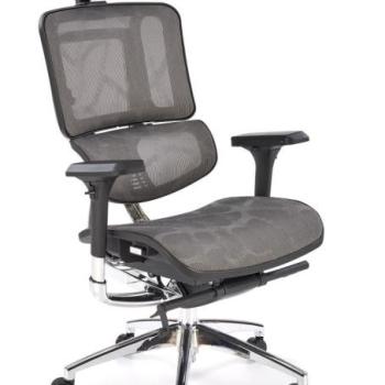 Irodai szék, állítható, fejtámlával, szövet - fém - műanyag, szürke - fekete - BLOB kép