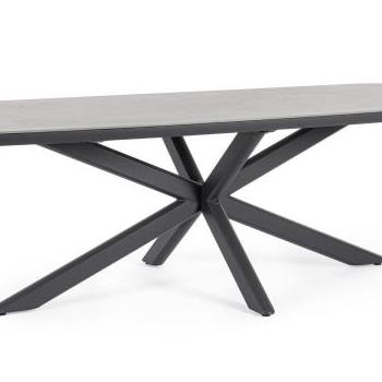 ISACCO szürke szinterezett kő étkezőasztal 240cm kép