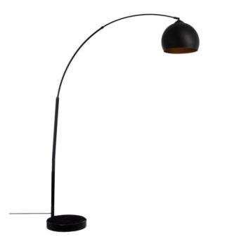 Íves állólámpa, márvány talppal, 185 cm, fekete - HENNES kép