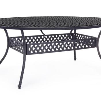 IVREA fekete 8 személyes kerti étkezőasztal 202cm kép