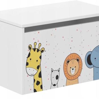 Játéktároló láda 40 x 40 x 69 cm - Állatkerti állatok kép