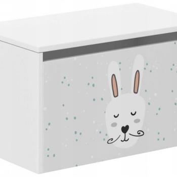 Játéktároló láda 40 x 40 x 69 cm - Bajszos nyuszi kép