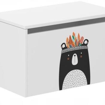 Játéktároló láda 40 x 40 x 69 cm - Fekete indián maci kép