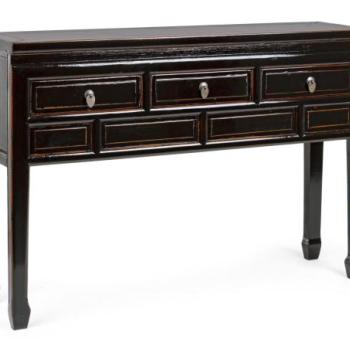 JINAN fekete konzolasztal 3 fiókkal 128cm kép