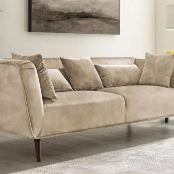 Kanapé Irving B101, Beige, 77x223x85cm, Lábak: Fa kép