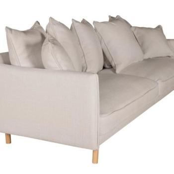 Kanapé Riverton 407, Beige, 87x239x91cm, Lábak: Fa kép