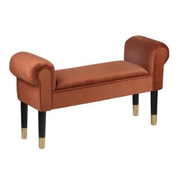 Karfás bársony ülőpad 100 cm, terrakotta - BOUDOIR kép