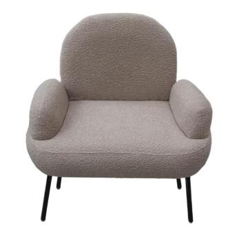 Karfás szövet fotel, homokszín fekete fém lábbal - ETNA kép