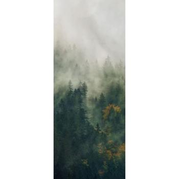 Kárpátok erdőit ábrázoló tapéta, 100x250 cm, fenyőzöld - FORET BRUMEUSE kép