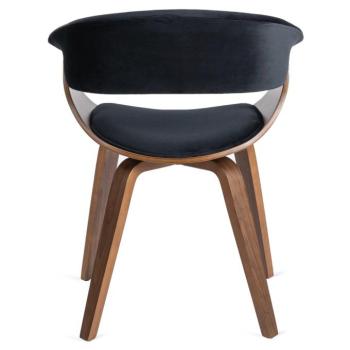 Kárpitozott bársony karosszék GARY - különböző színváltozatokban dió - fekete kép