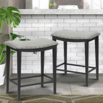 Kárpitozott bárszék 2db, szürke kép