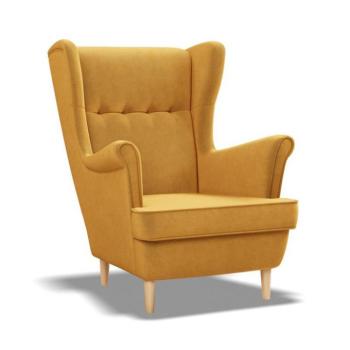 Kényelmes füles fotel - mézsárga kép