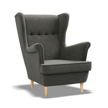 Kényelmes füles fotel - sötétszürke kép