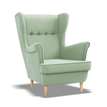 Kényelmes füles fotel -  világoszöld kép