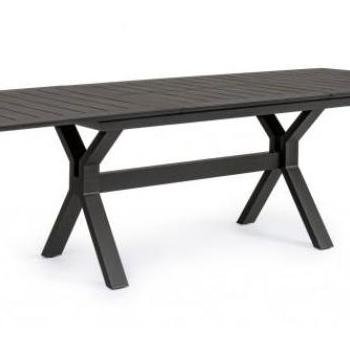 KENYON fekete bővíthető kerti étkezőasztal 180-240cm kép