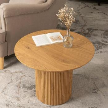 Kerek dohányzóasztal MAYLIN tölgyfából Priemer: 80 cm kép