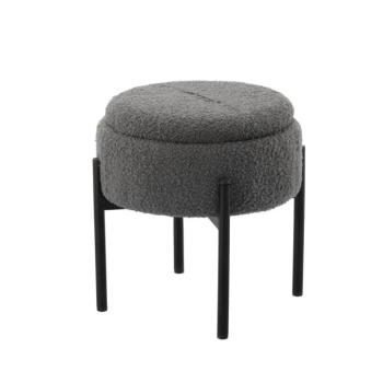 Kerek zsámoly fém lábakkal 28 x 31 cm - szürke kép