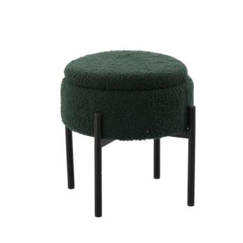 Kerek zsámoly fém lábakkal 28 x 31 cm - zöld kép