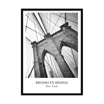 Keretezett falikép, Brooklyn Bridge, 50x70 cm, fekete-fehér - NYC kép