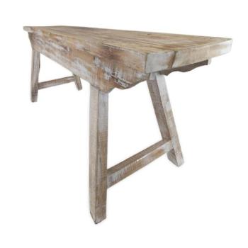 KEROBOKAN fehér fa ülőpad kép