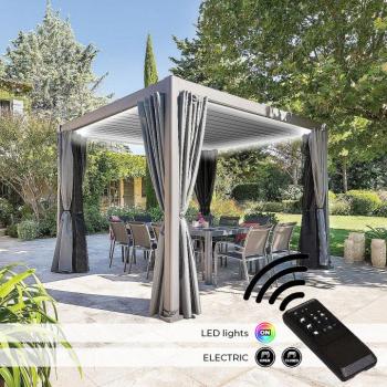 Kerti alumínium pavilon elektromos MEGAN 3,6x3,6 m (grafit) 3,6 x 3,6 m kép