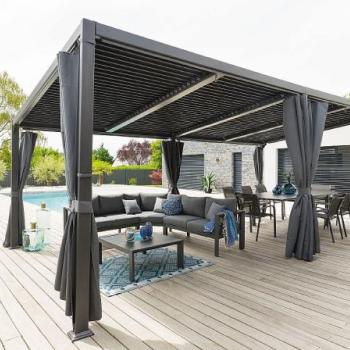 Kerti alumínium pavilon LUXURY 6x3,5 m (grafit) kép