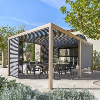 Kerti alumínium pavilon MEGAN 6x3 m (fa hatás) kép