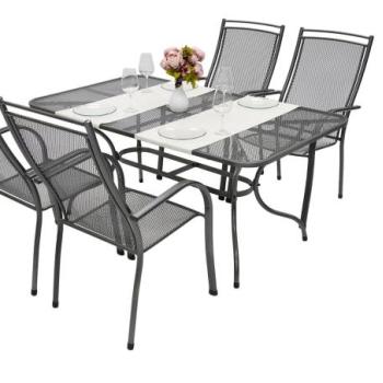 Kerti fém szerelvény PALMA I 1 + 4 Téglalap alakú asztal 145x90 cm (CT0309) kép