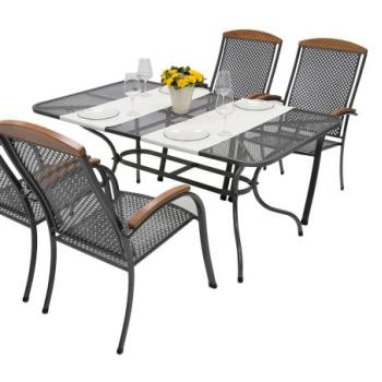 Kerti fém szerelvény PROVENCE I 1 + 4 Téglalap alakú asztal 145x90 cm (CT0309) kép