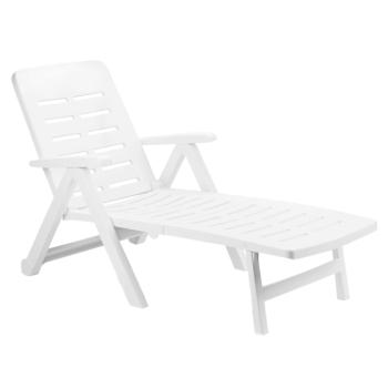 Kerti nyugágy, összecsukható, fehér, SMERDO kép