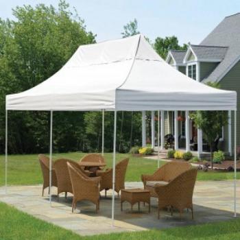 Kerti pavilon, összecsukható 2,9x5,7 m - fehér kép