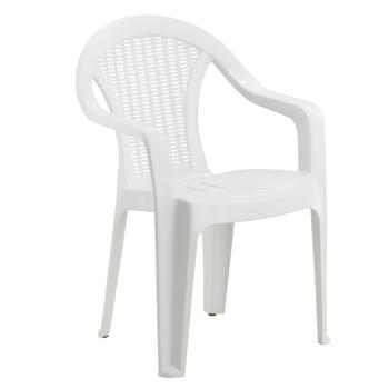 Kerti rakásolható fotel, műanyag, fehér, MEDRA kép