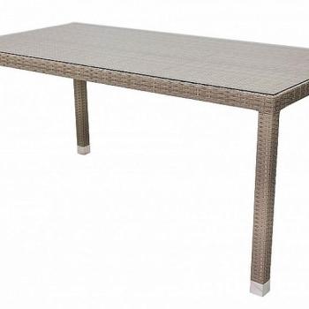 Kerti rattan asztal NAPOLI 160x80 cm (szürke-bézs) kép