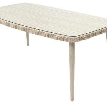 Kerti rattan asztal üveggel VICTORIA 180 x 100 cm (bézs) kép