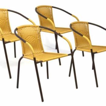 Kerti rattan székek BISTRO 4 db - világos barna kép