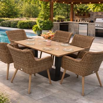 Kerti rattan szett MALIBU 1+6 (bézs-barna) kép