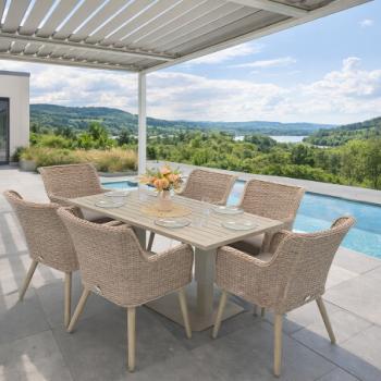 Kerti rattan szett MALIBU 1+6 (cappuccino) kép