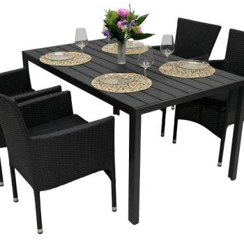 Kerti rattan szett PALERMO 1+4 (különböző hosszúságú) asztal 150x90 cm kép