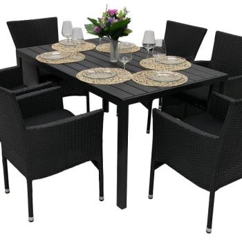 Kerti rattan szett PALERMO 1+6 (különböző hosszúságú) asztal 150x90 cm kép